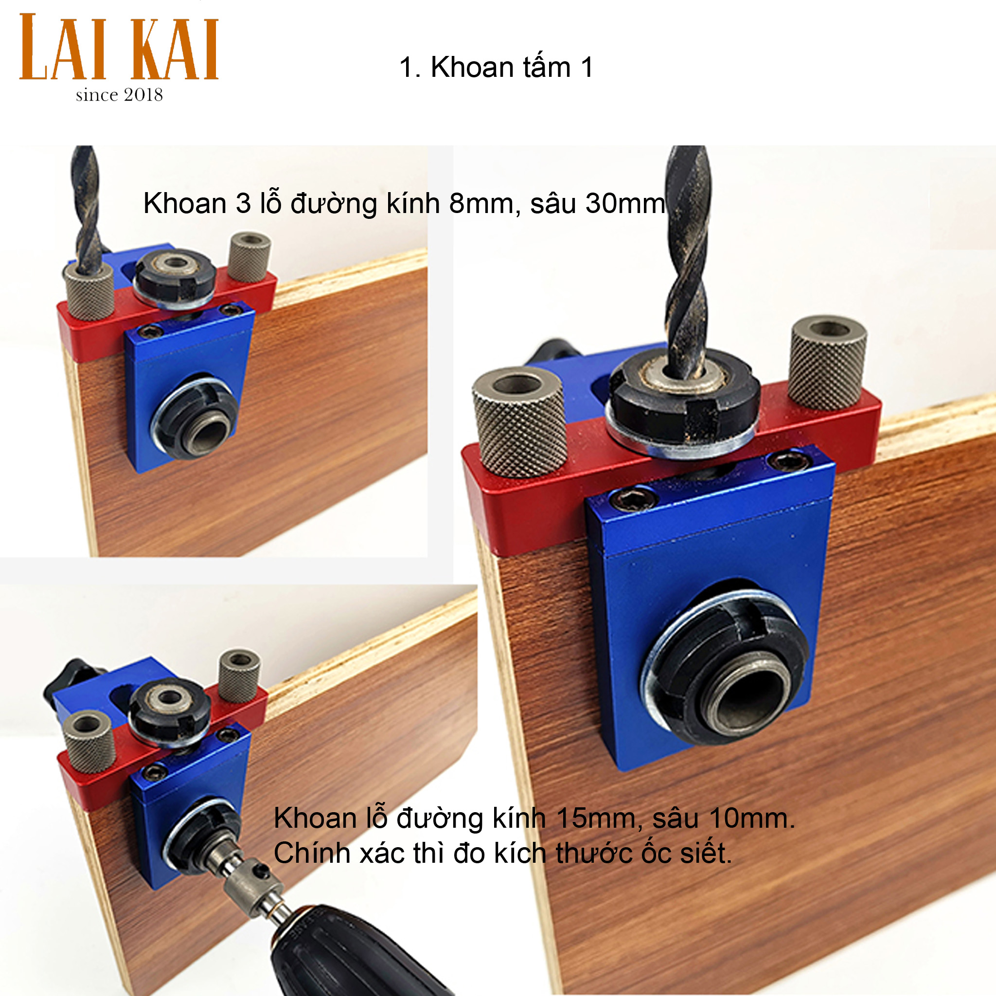[HCM]Cữ khoan ốc cam chốt gỗ