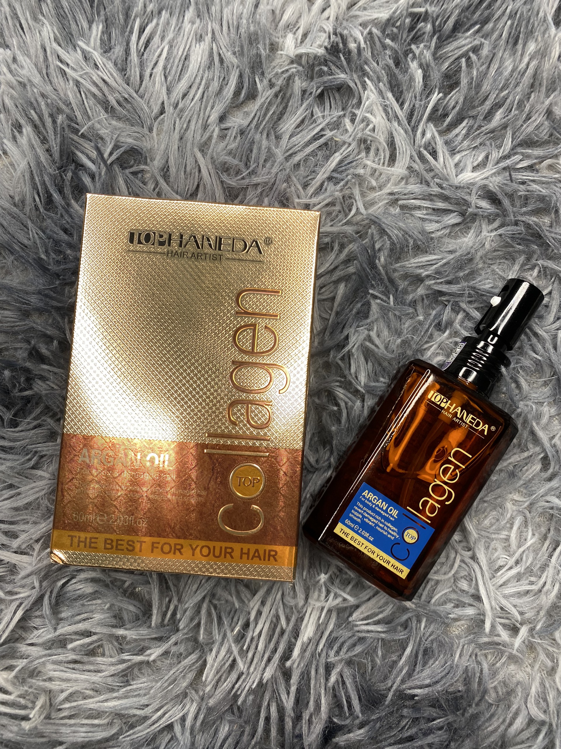 Tinh Dầu Dưỡng Tóc Khô Yếu Haneda Collagen Argan 60Ml