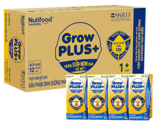 Sữa pha sẵn Nutifood growplus vàng - sữa non 110ml