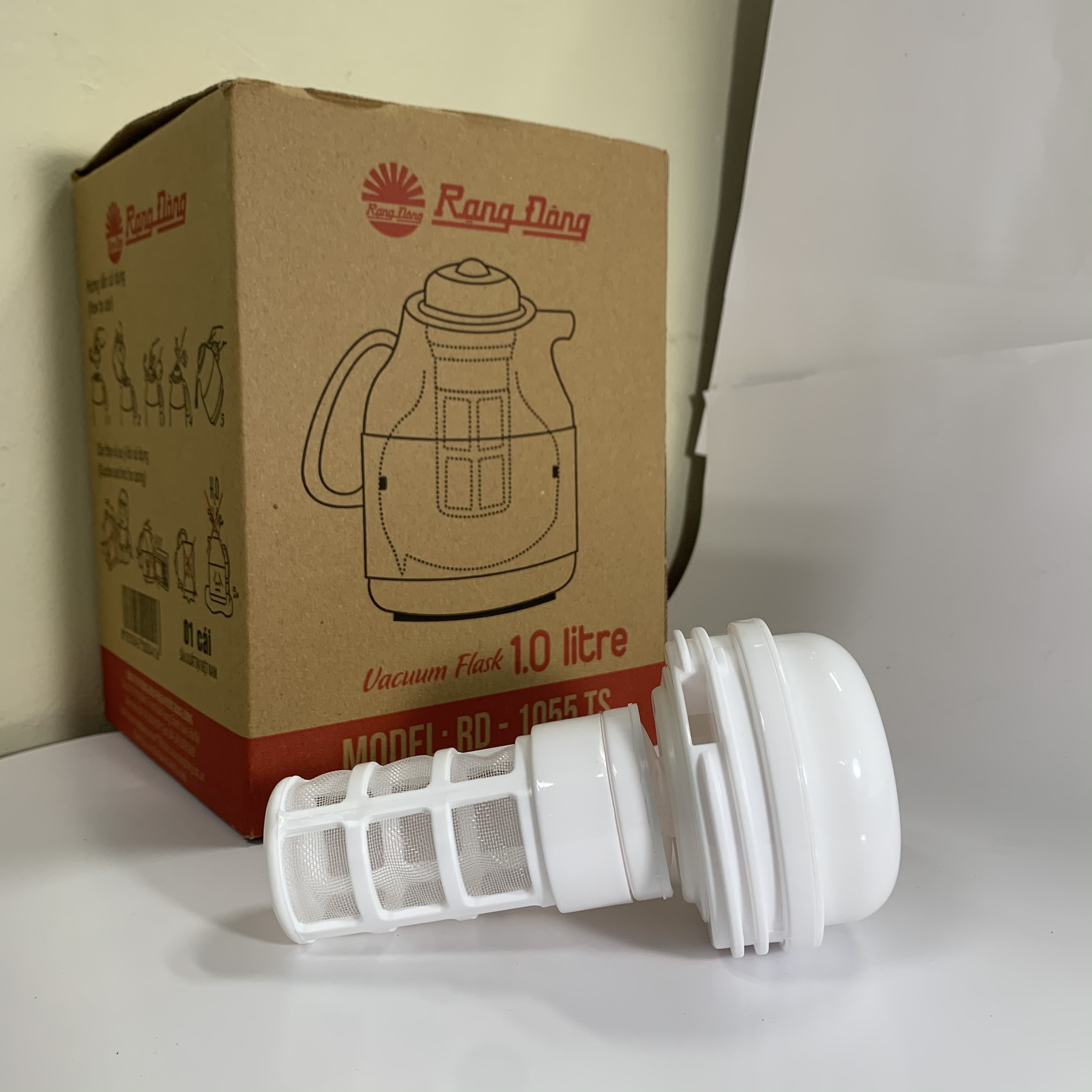Phích giữ nhiệt Pha trà Phan cafe 1 Lít Rạng Đông Model: RD-1055 TS