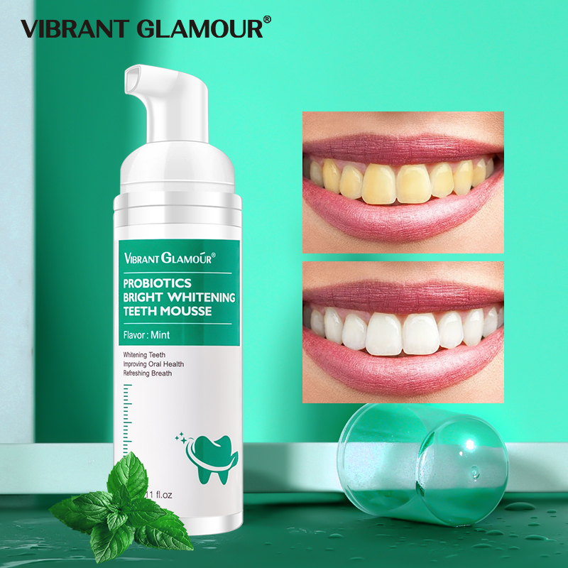 Mousse VIBRANT GLAMOUR 60g Teeth Cleaning  Portable Dental Tool Remove Plaque Stains Toothpaste Fresh Shining Teeth nhập khẩu