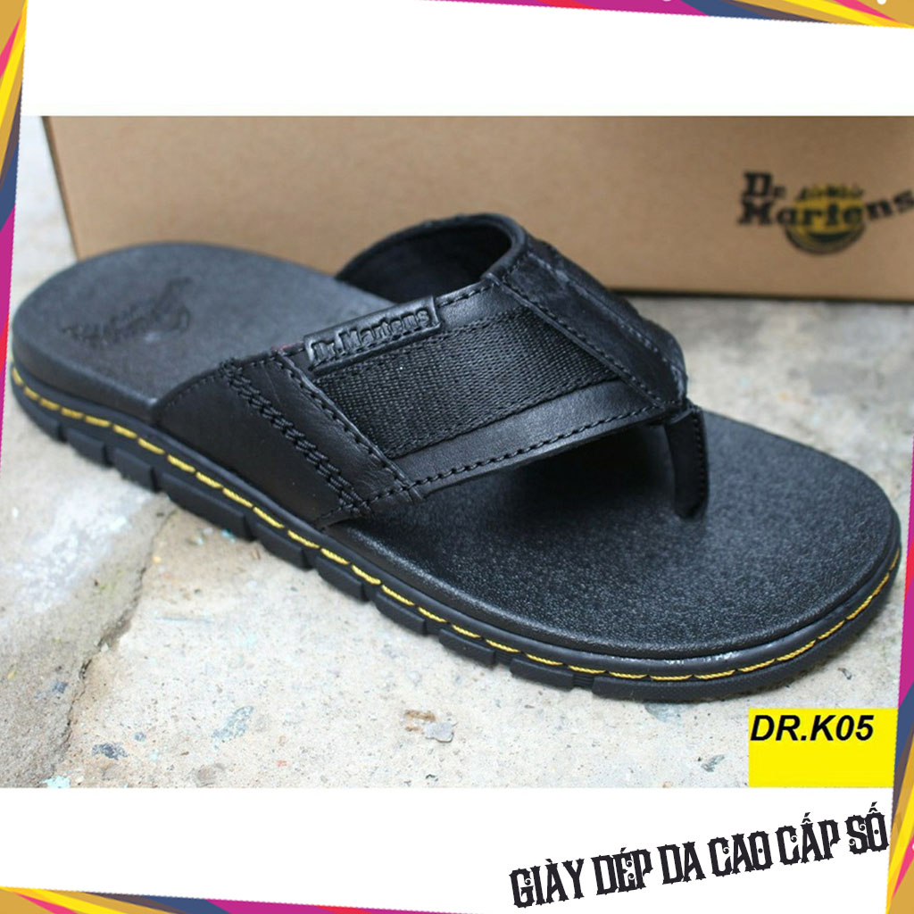 Dép da nam quai kẹp - dép xỏ ngón dr martens thái lan - dép da bò siêu bền siêu hot - dép nam da bò cao cấp