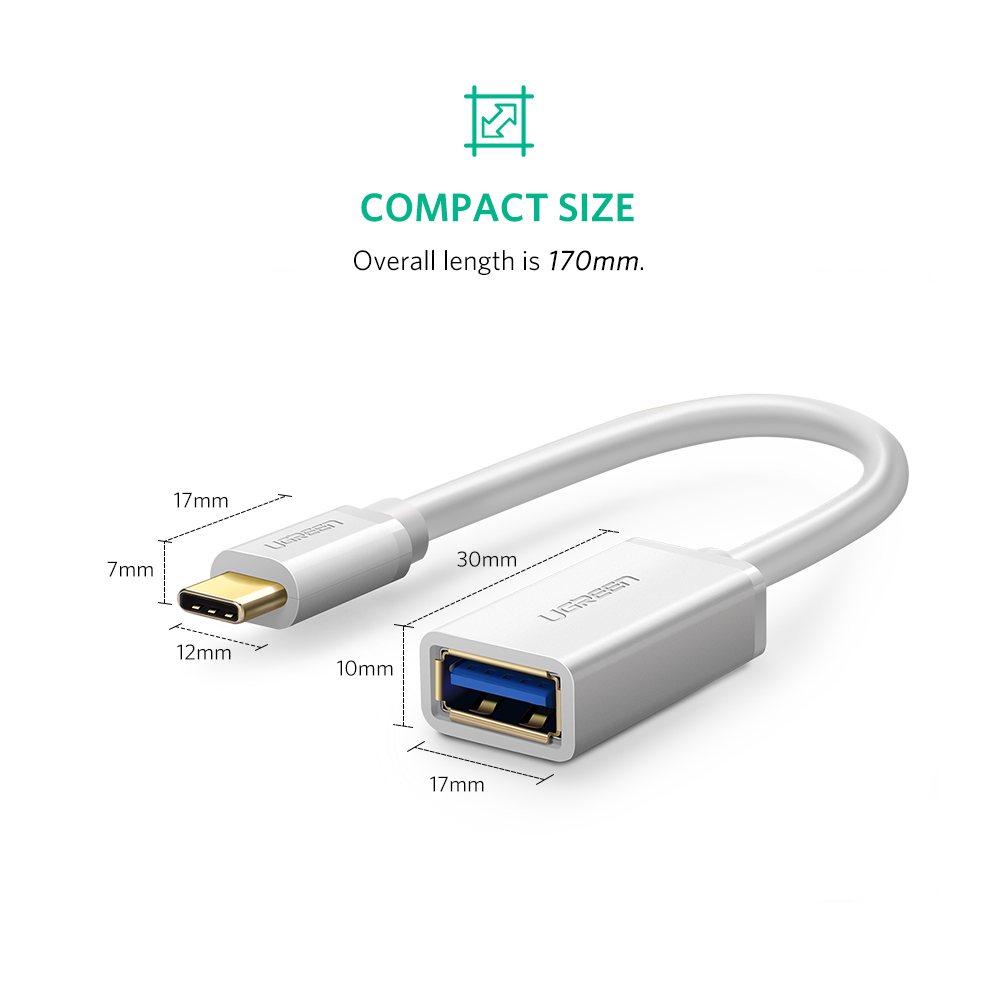 Cáp OTG USB TYPE-C sang USB 3.0 Ugreen 30702 Chính Hãng