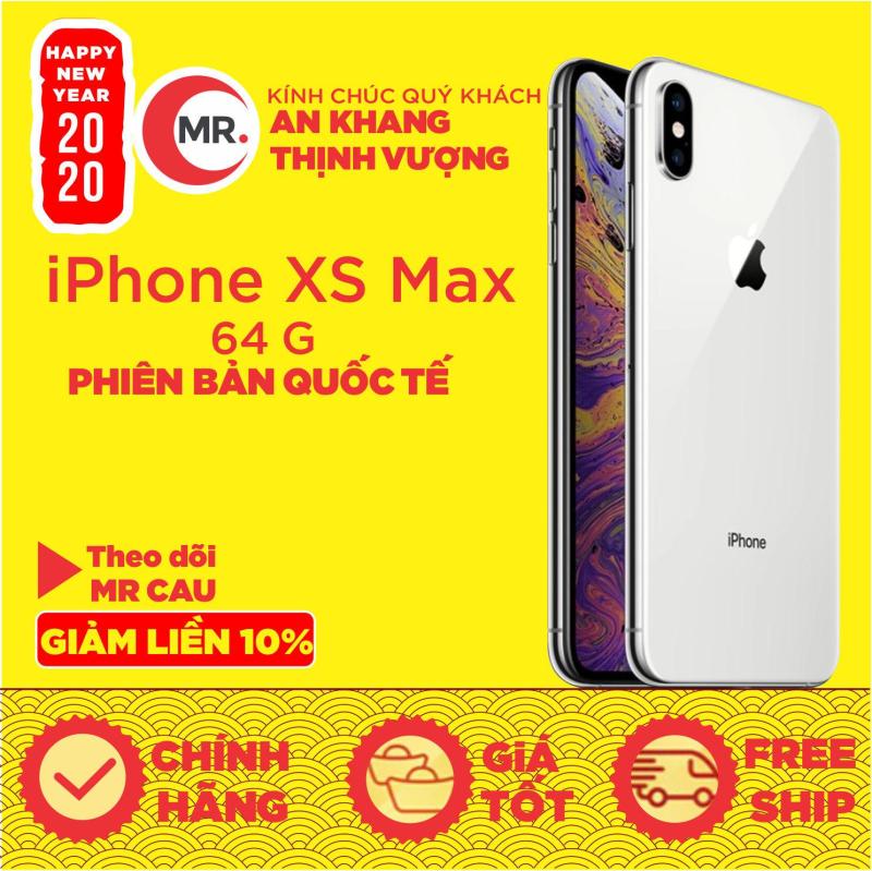 Điện thoại Apple iPhone XS MAX 64GB QUỐC TẾ RAM 4GB CPU Hexa-core Apple A12 Bionic Màn Hình Super Retina OLED 6.5 inches 2 Camera Sau 12MP Selfie Cam 7MP Đẳng Cấp