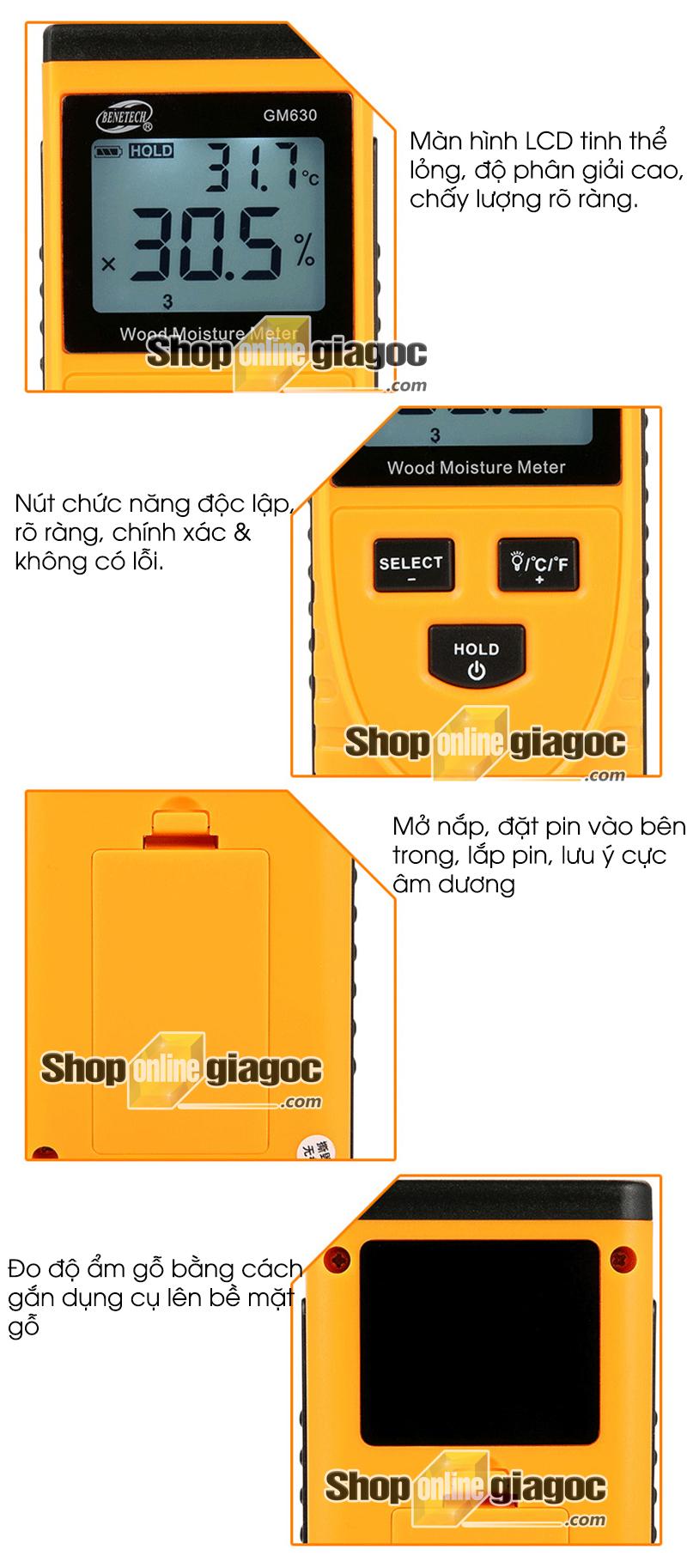Máy Đo Độ Ẩm Gỗ Siêu Âm Benetech GM630