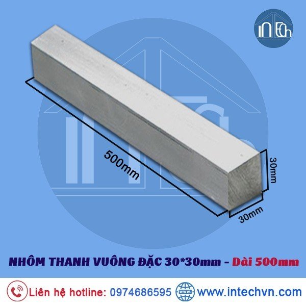 NHÔM THANH VUÔNG ĐẶC 30x30mm