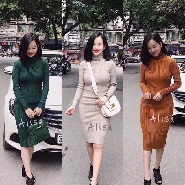 ĐẦM BODY CAO CỔ LEN DÀY ĐẸP