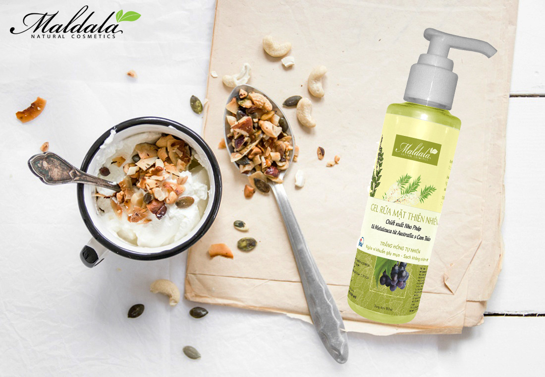 Gel rửa mặt tinh chất Nho Pháp MALDALA dưỡng ẩm, dịu nhẹ thích hợp cho da nhạy cảm 180ml