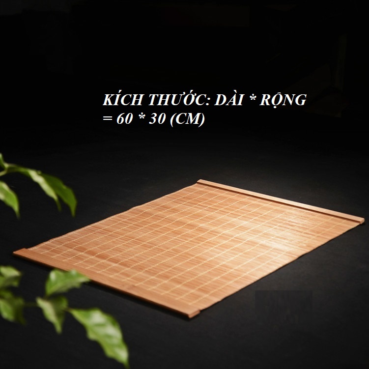 Chiếu mành tre, trúc trải lót ấm chén bàn trà đạo