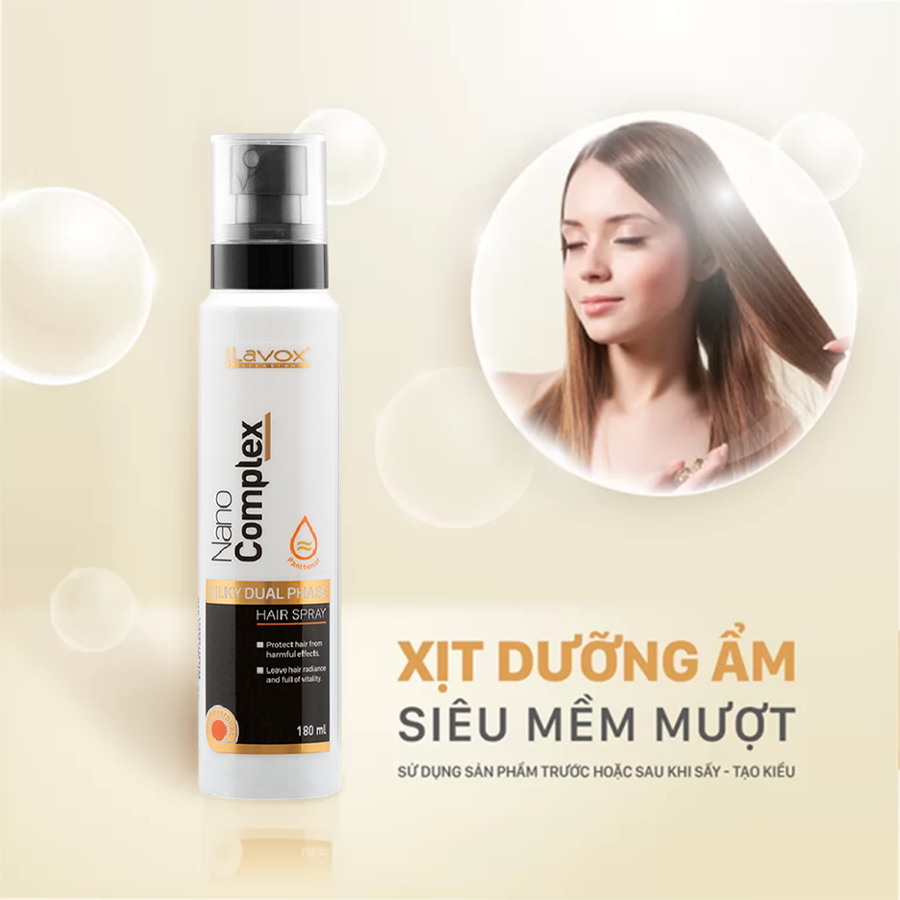 Xịt Dưỡng Tóc Bóng Mượt Cao Cấp Lavox Nano Complex 180ml