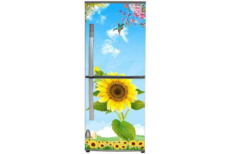 [HCM]Decal dán trang trí tủ lạnh - Hoa mặt trời M2- Chất liệu cao cấp