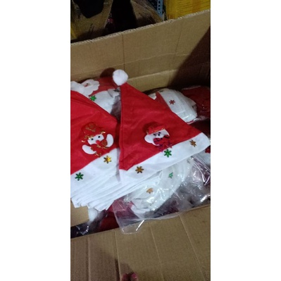 mũ nỉ noel tự trang trí có đèn