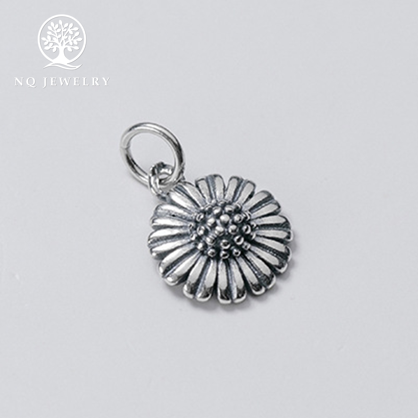[HCM]Charm bạc hoa cúc treo - NQ Jewelry