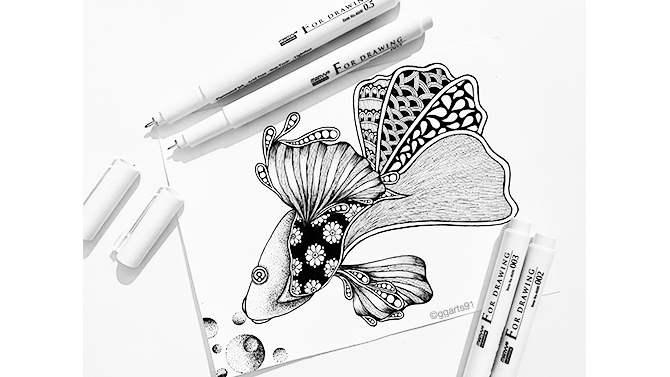 Bút line kỹ thuật Marvy For Drawing - Đen