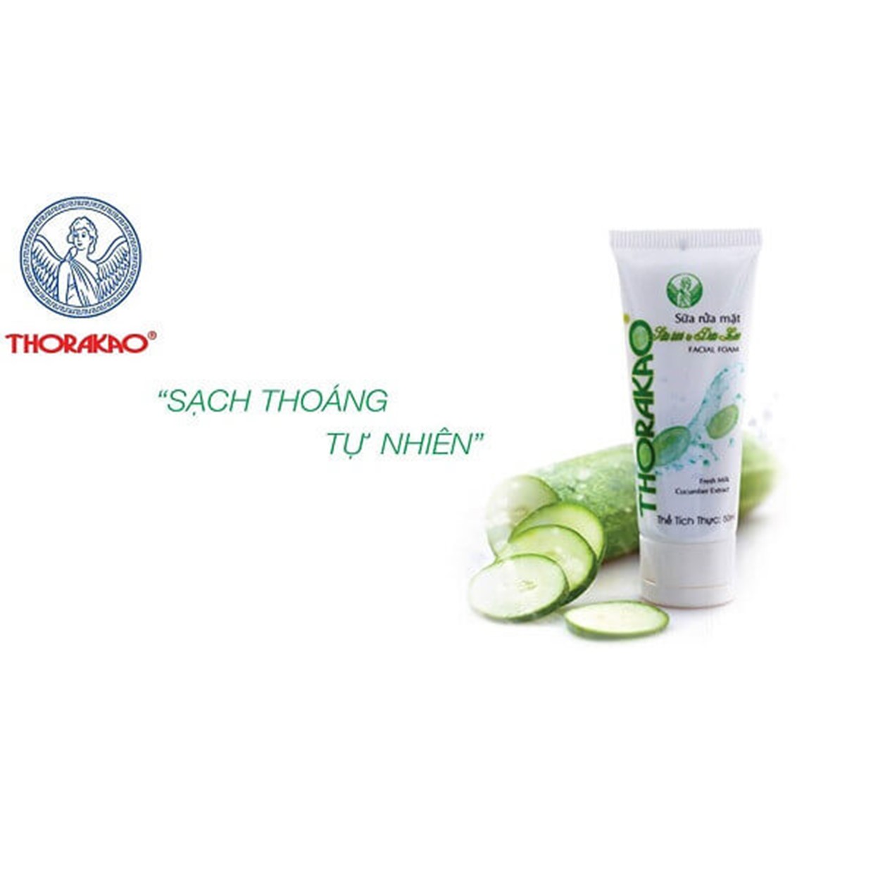 Sữa Rửa Mặt Sữa Tươi Và Dưa Leo Thorakao 100g