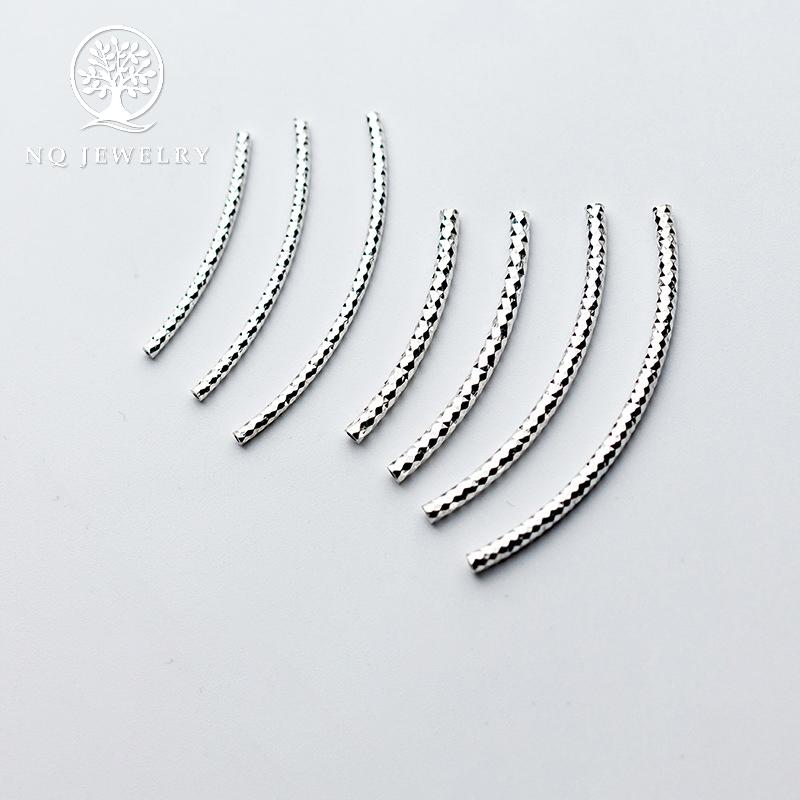 Charm bạc ống xoắn xỏ ngang - NQ Jewelry