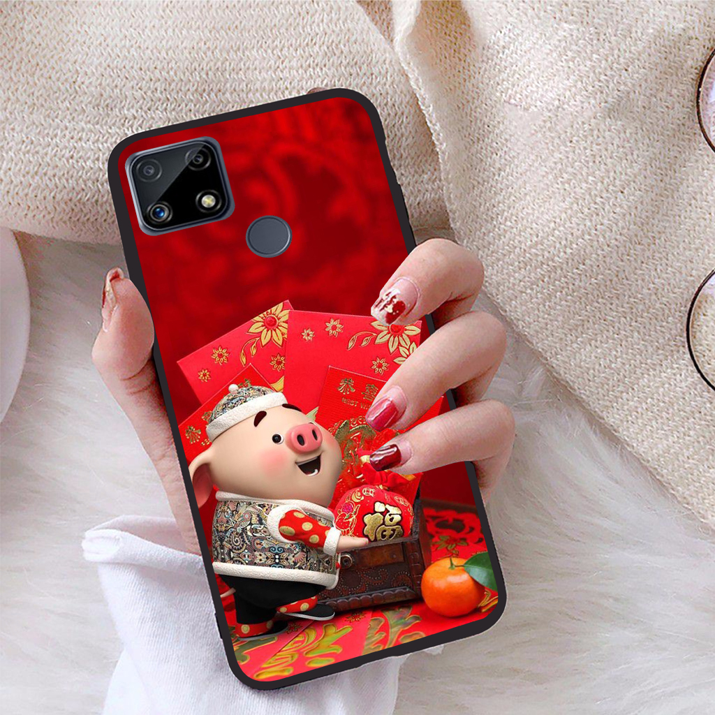 Ốp lưng Realme C25Y viền dẻo TPU BST Pig Cute