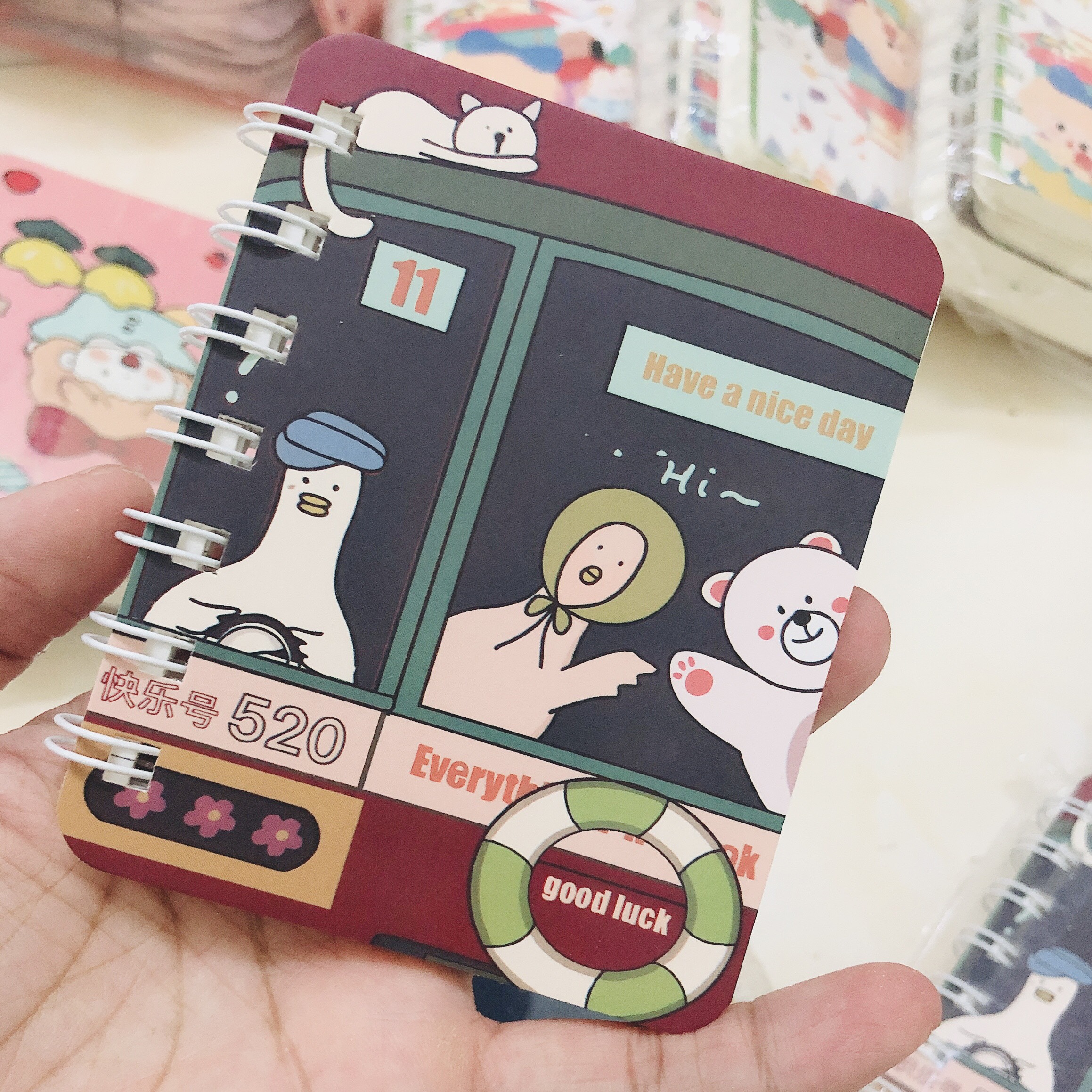 [Được chọn] Sổ tay mini gáy lò so siêu cute