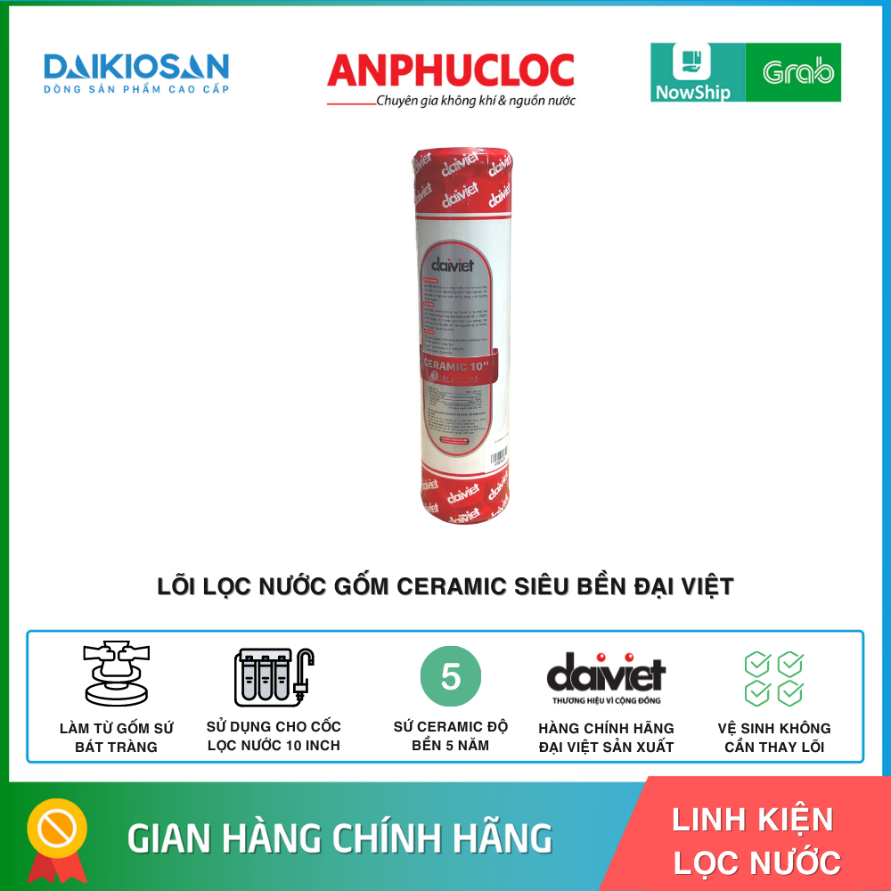 COMBO 3 LÕI MÁY LỌC NƯỚC ĐẠI VIỆT DAIKIOSAN PP-CTO-CERAMIC