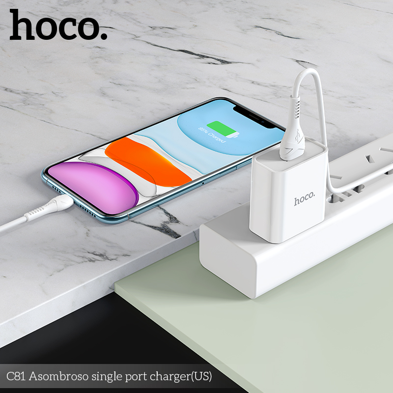 Cốc sạc Hoco C81 2.1A (Trắng) - Nhất Tín Computer