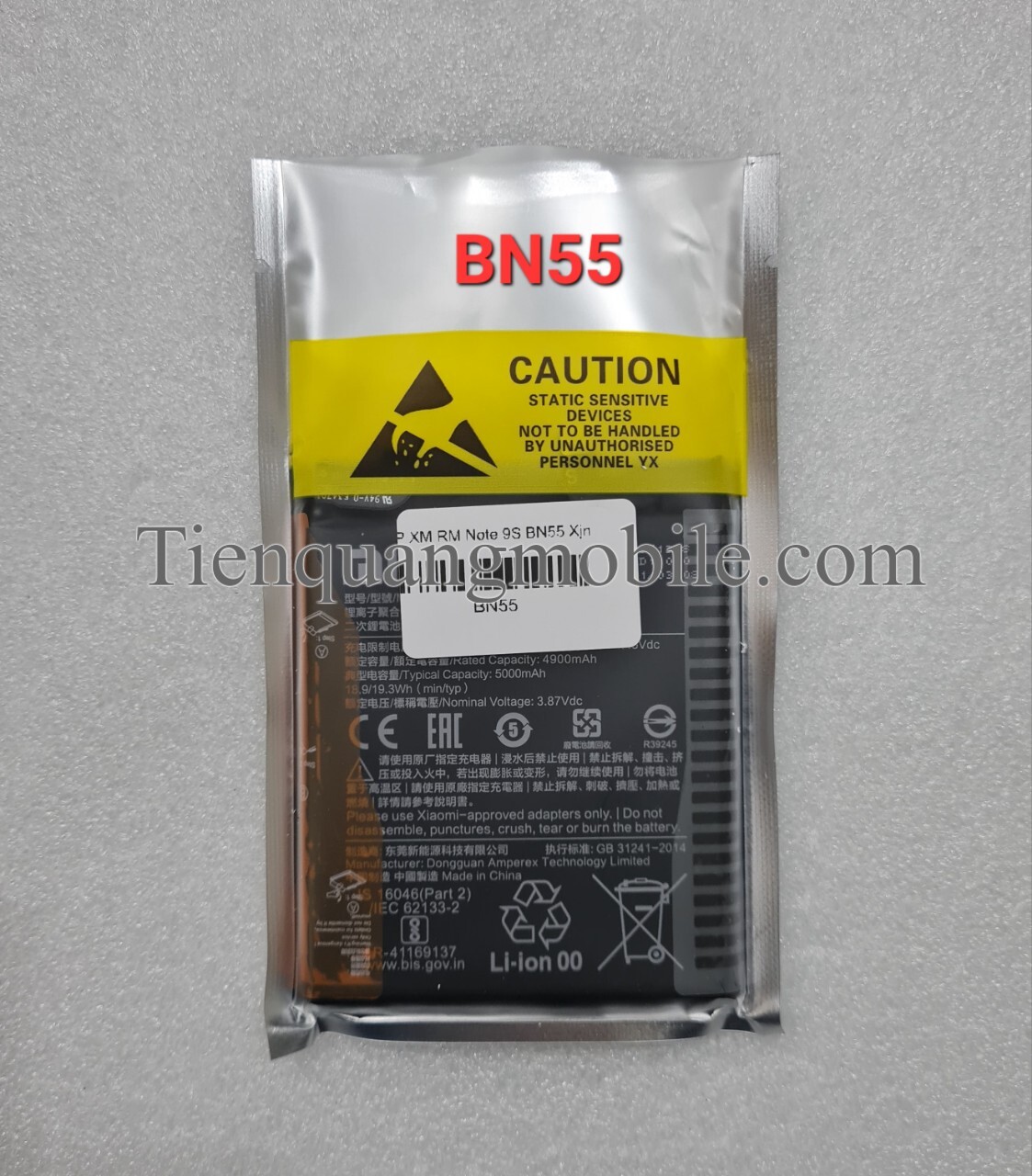 Pin Xiaomi Redmi note 9S BN55 xịn