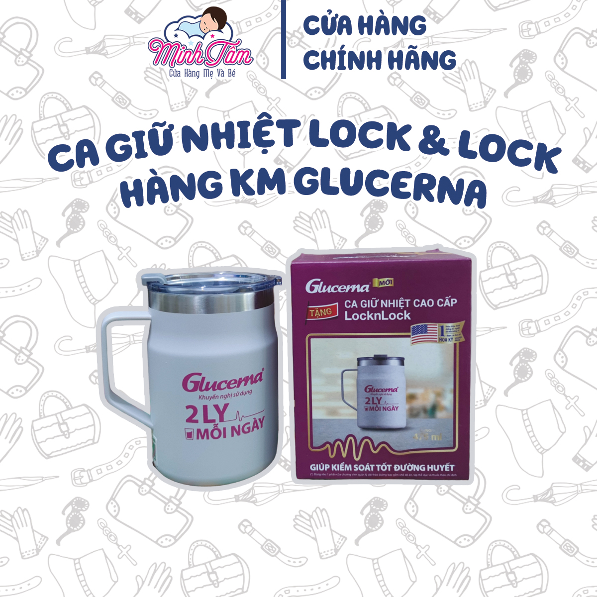 Cốc, Ly giữ nhiệt Lock&Lock 475ml - HKM Glucerna