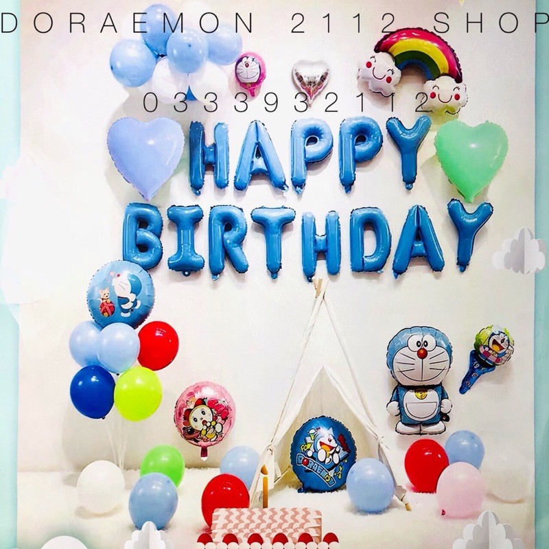 Combo bóng trang trí Sinh Nhật DORAEMON