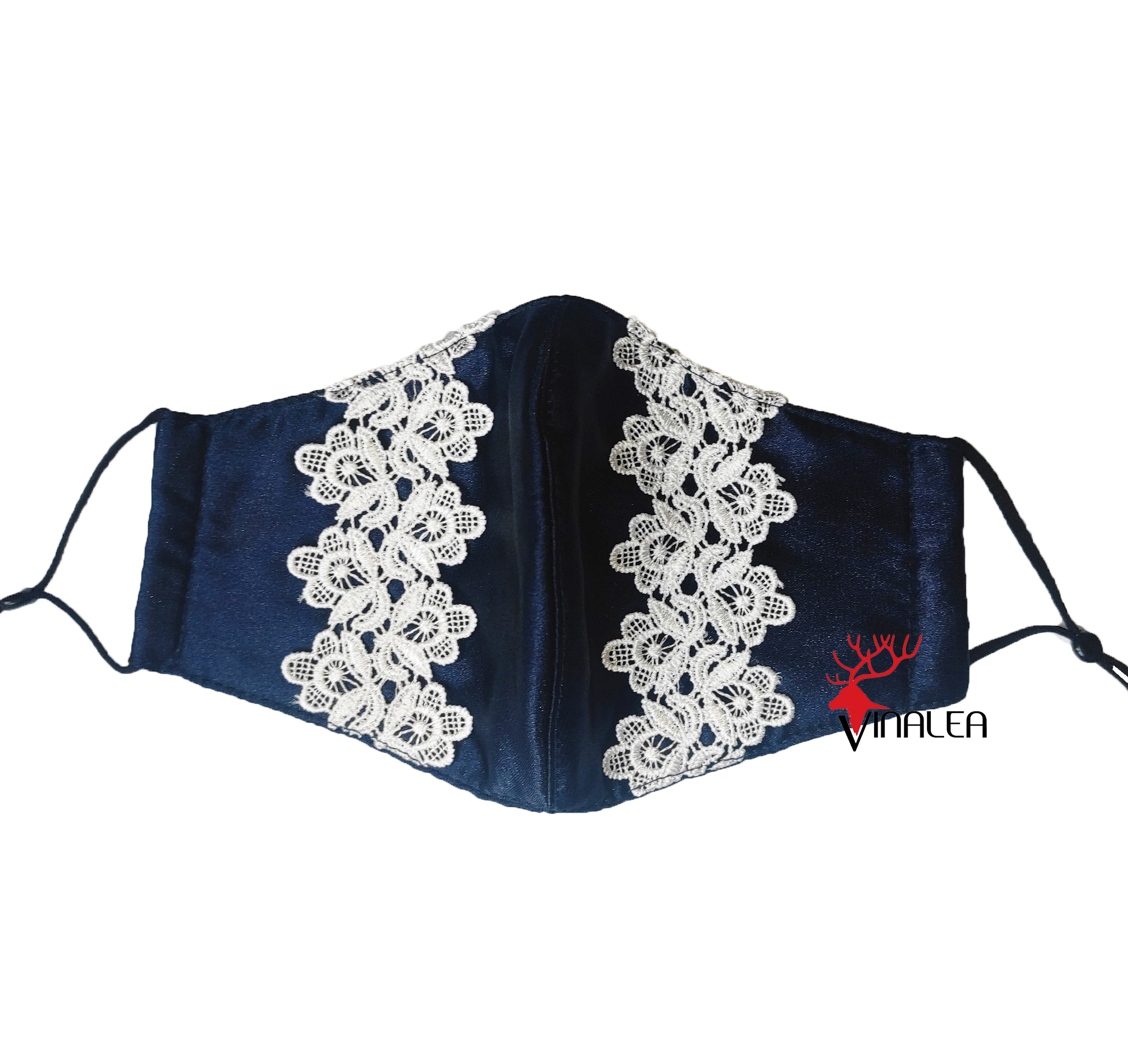 Khẩu trang vải lụa phối ren cực đẹp