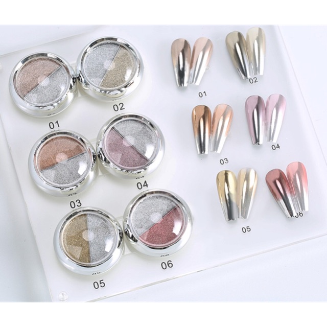 Bột tráng gương omber trang trí nail mới