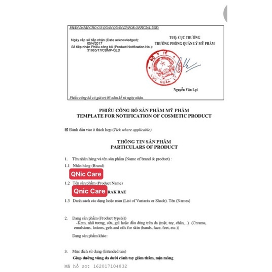 Kem Giảm Thâm Nách Qnic Thái