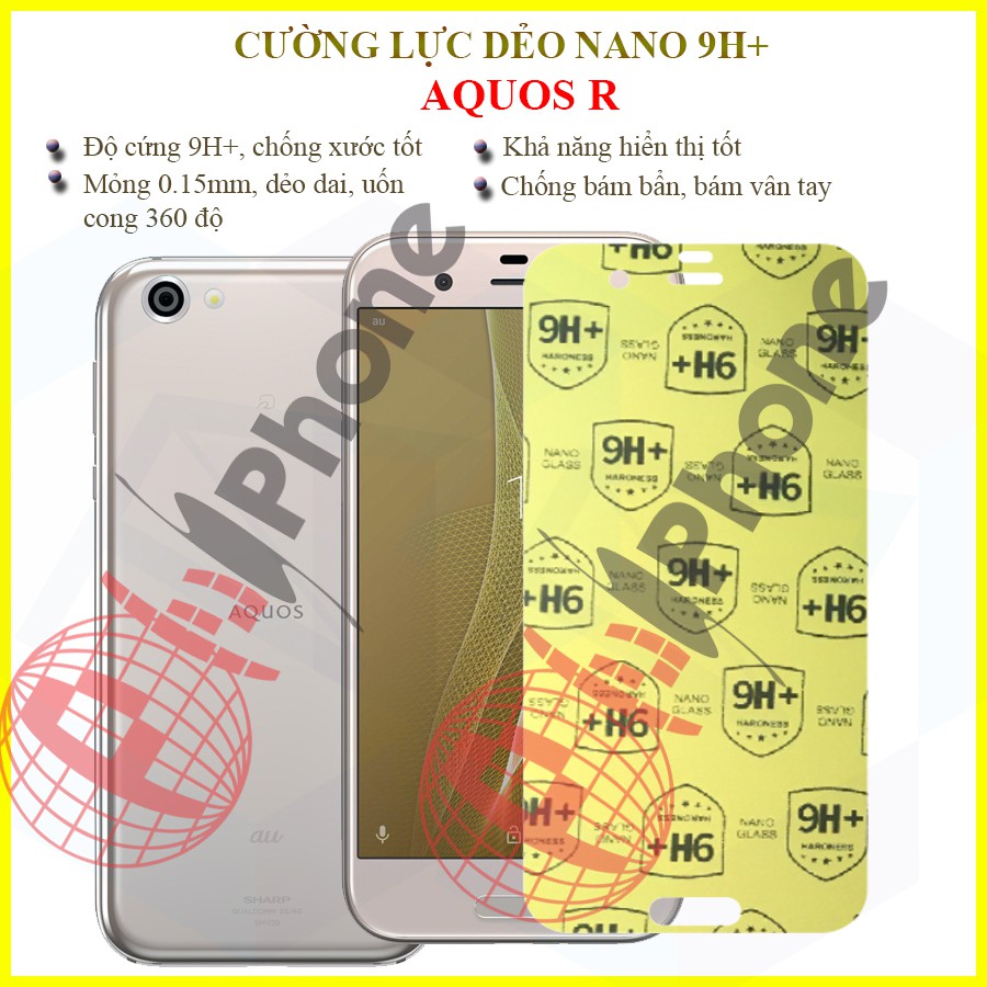 Dán cường lực dẻo nano sharp aquos r shv39/ 605sh/ sh03j