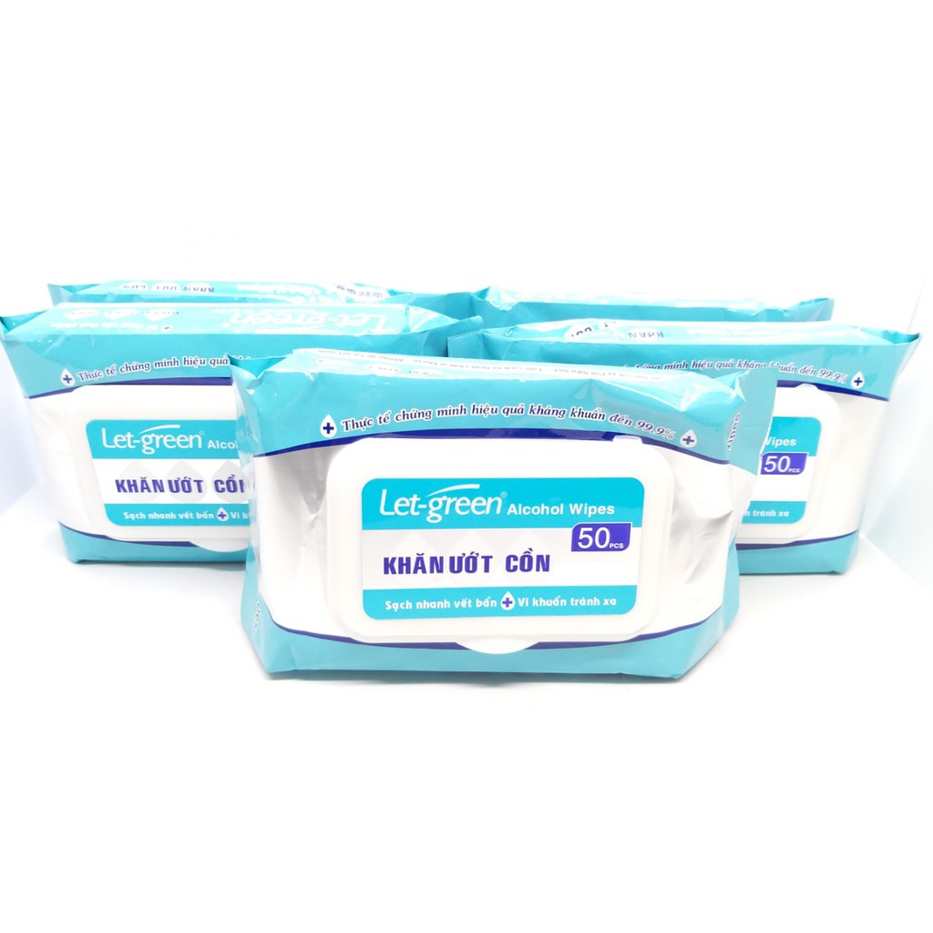 [HCM]Khăn cồn letgreen gói 50 cái ( hàng date mới có sẵn)