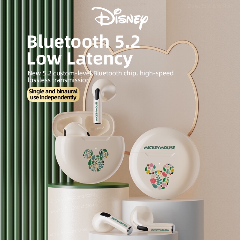 Tai Nghe Bluetooth Không Dây Chống ồn Mickey  Tai Nghe Disney Mickey Bluetooth Ko Dây Cute Chống Ồn  Disney sản phẩm chính thức mickey minnie tai nghe bluetooth Tai Nghe Nhét Tai Không Dây Bluetooth 5.0 D10 Hình Chuột Mickey