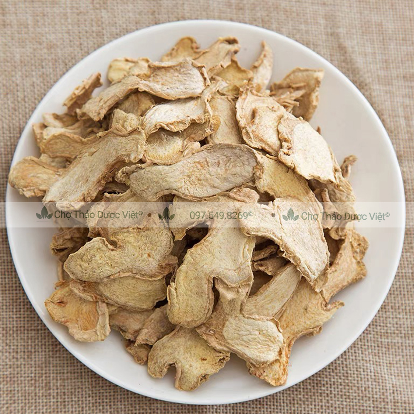 Gừng khô thái lát 100g, can khương, cay, thơm, pha trà, xông hơi, tốt cho sức khỏe