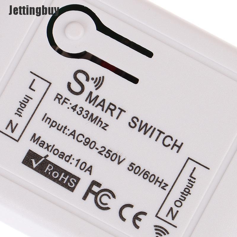 Jettingbuy Công Tắc Thông Minh RF 433 Mhz Bộ Thu RF Không Dây Rơ Le Hẹn Giờ Điện Thoại Điều Khiển Từ Xa