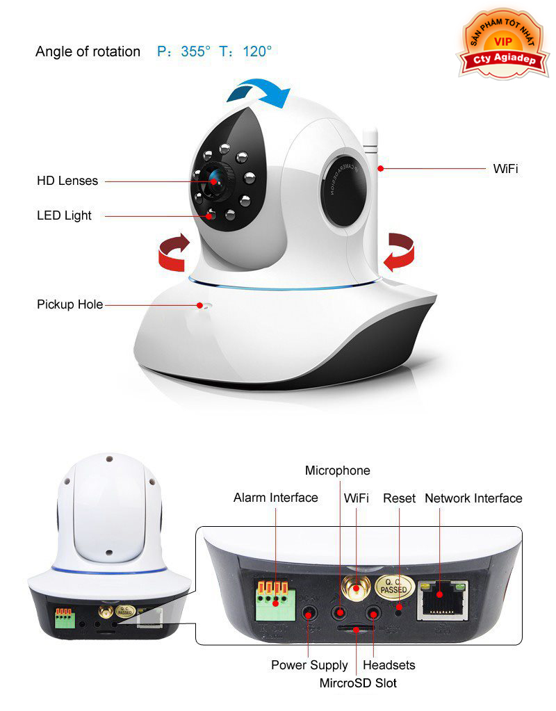 Camera wifi Vstarcam C38S HD1080 (Siêu nét VIP)