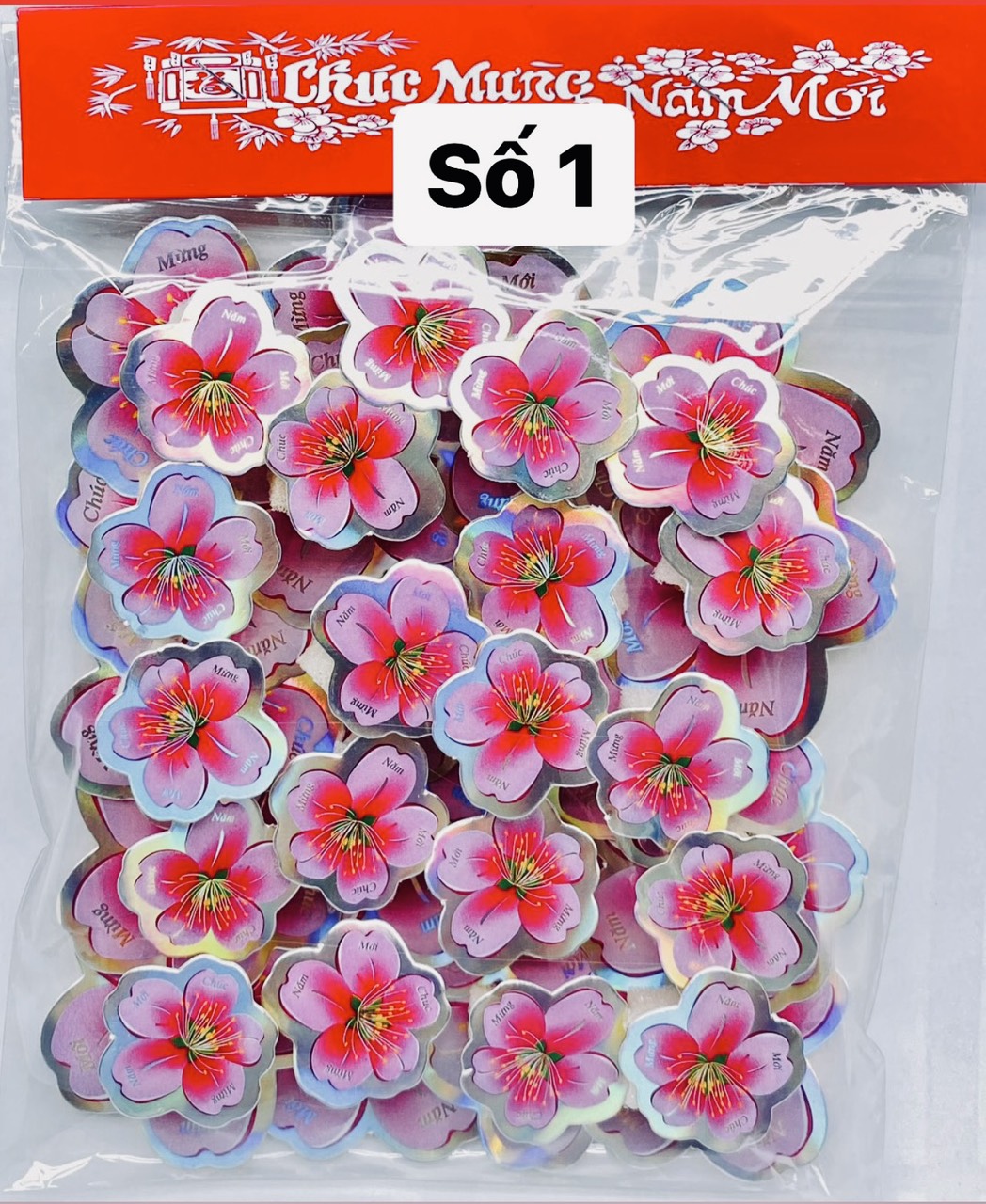 Set hình dán hoa mai vàng 3D chào Xuân trang trí tết 2024- Tặng kèm keo