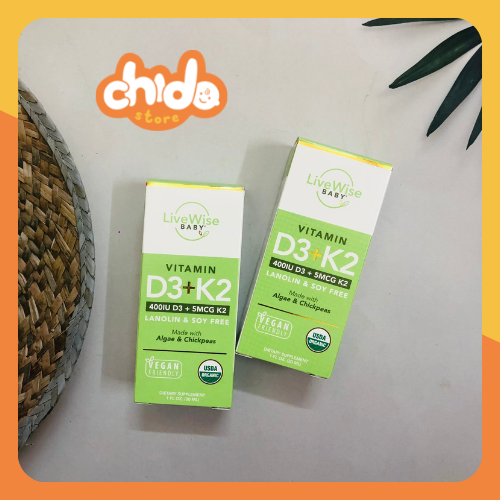 Vitamin d3k2 livewise baby mỹ