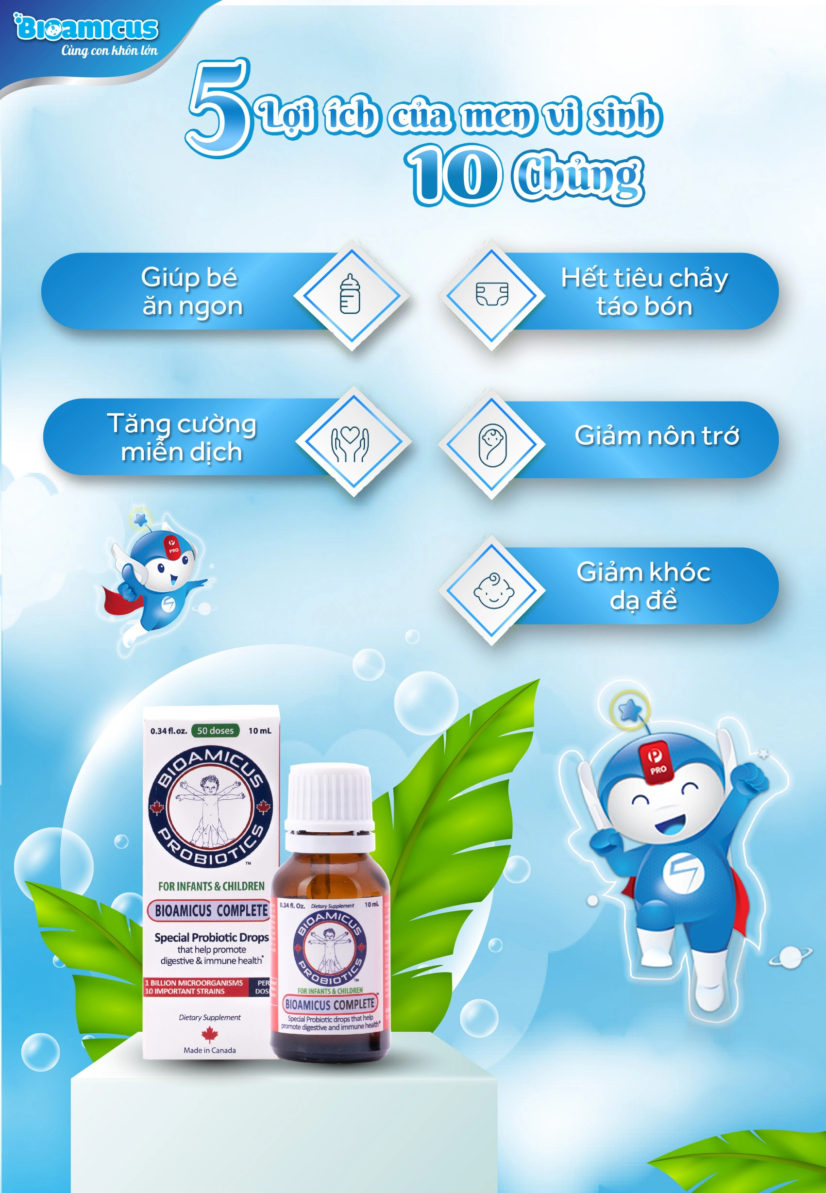 Men vi sinh 10 chủng BioAmicus Complete