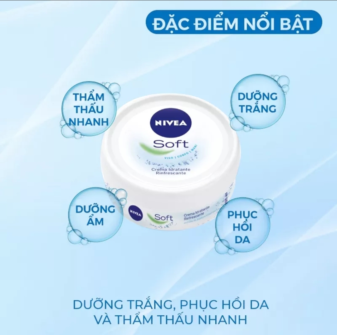 Kem dưỡng làm mềm da NIVEA Soft Crème 50/200ml