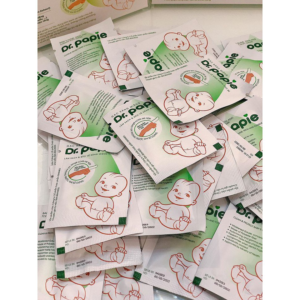 Gạc rơ lưỡi Dr.Papie (1 hộp 30 gói) - Sukem Shop