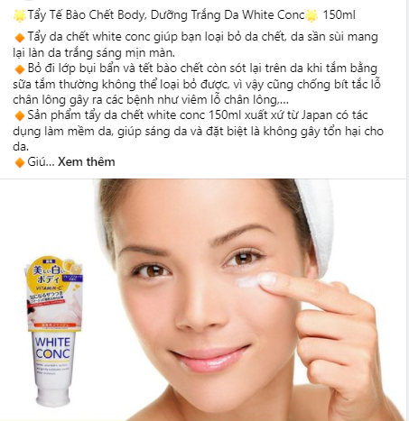 Tẩy da chết [Sạch 100%- Hàng AUTH] tẩy tế bào chết White Conc