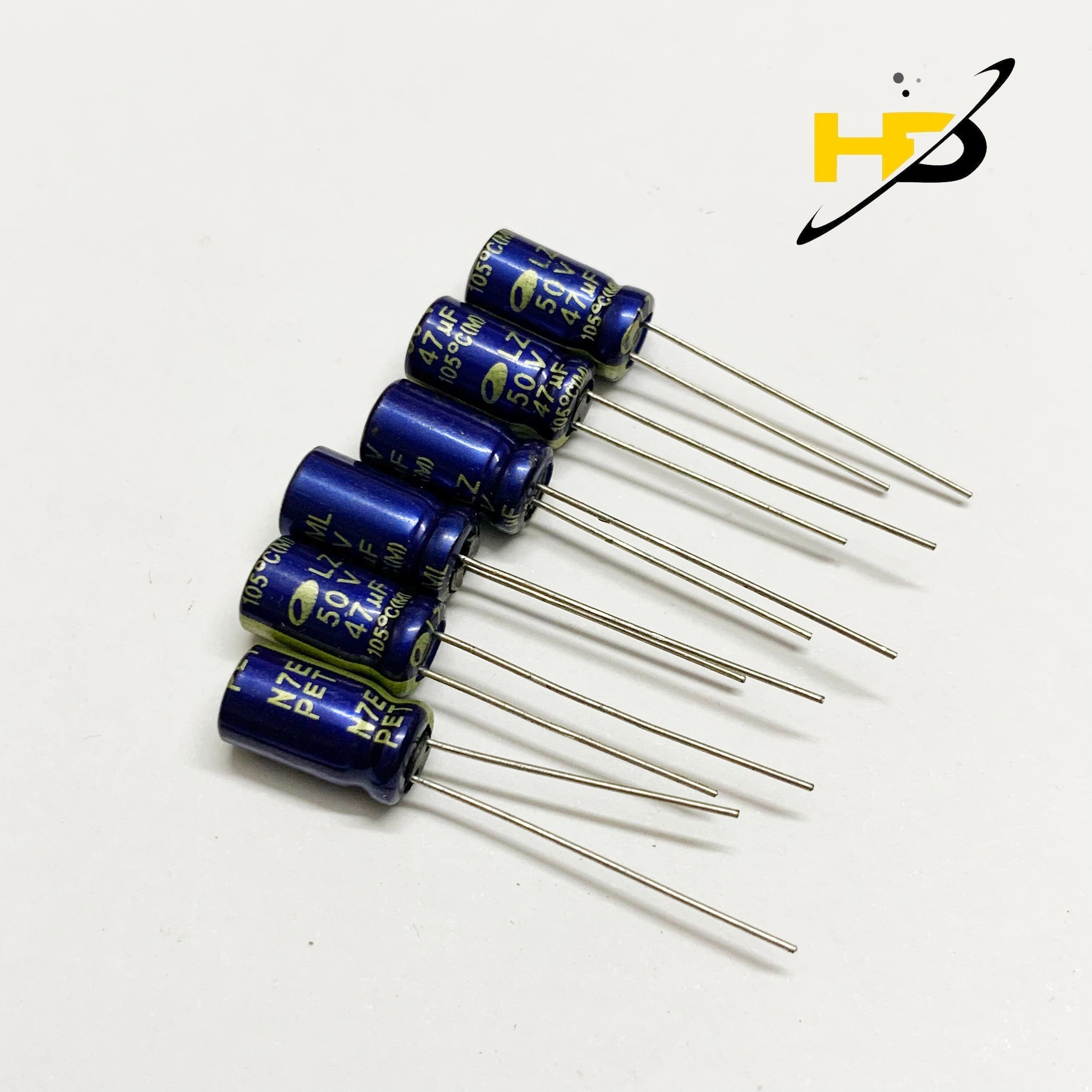 Tụ Samwha 47uF 50V Phân Cực Chân Cắm Màu Xanh (Gói 20 Con)