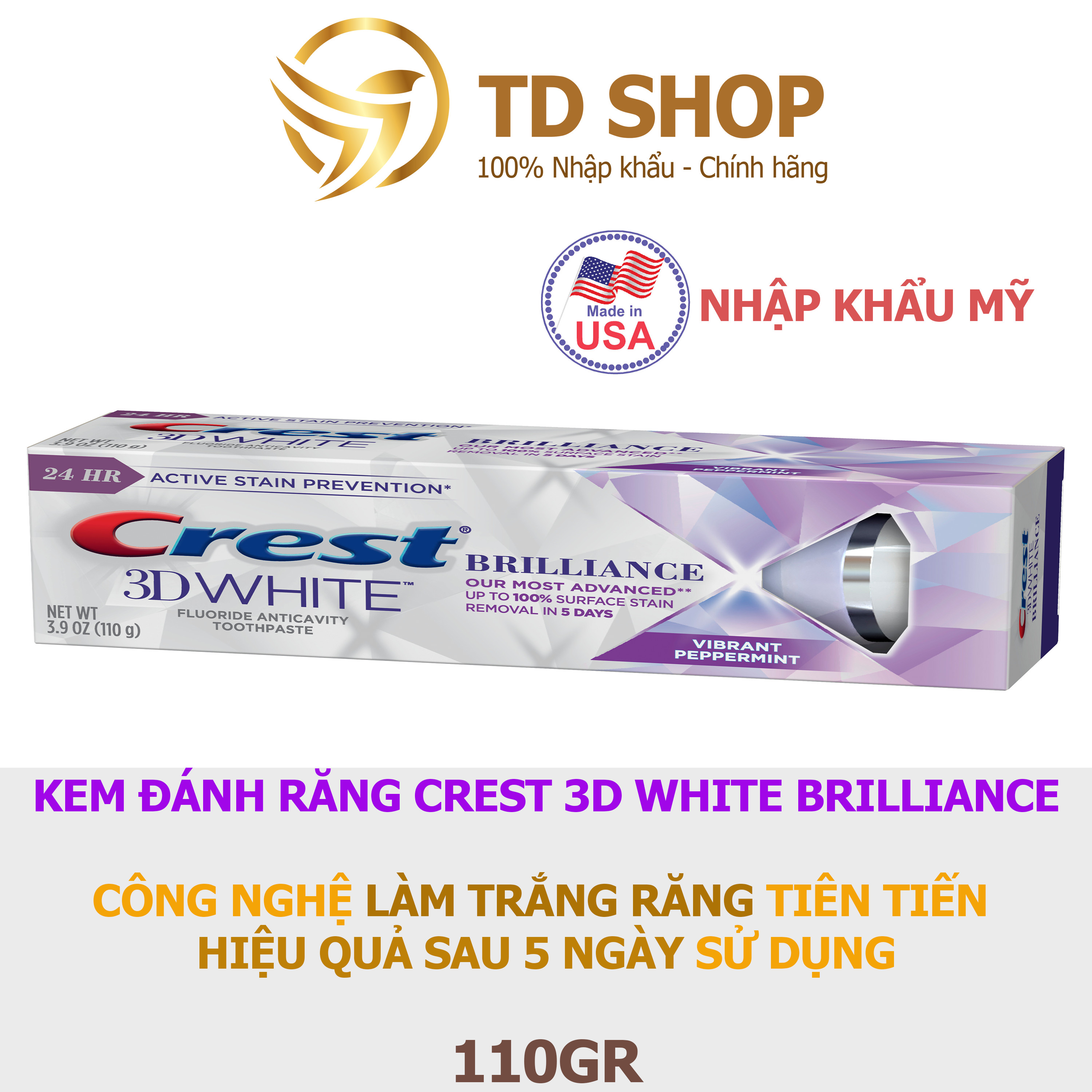 NK Mỹ Kem đánh răng Crest 3D White Brilliance - TD Shop