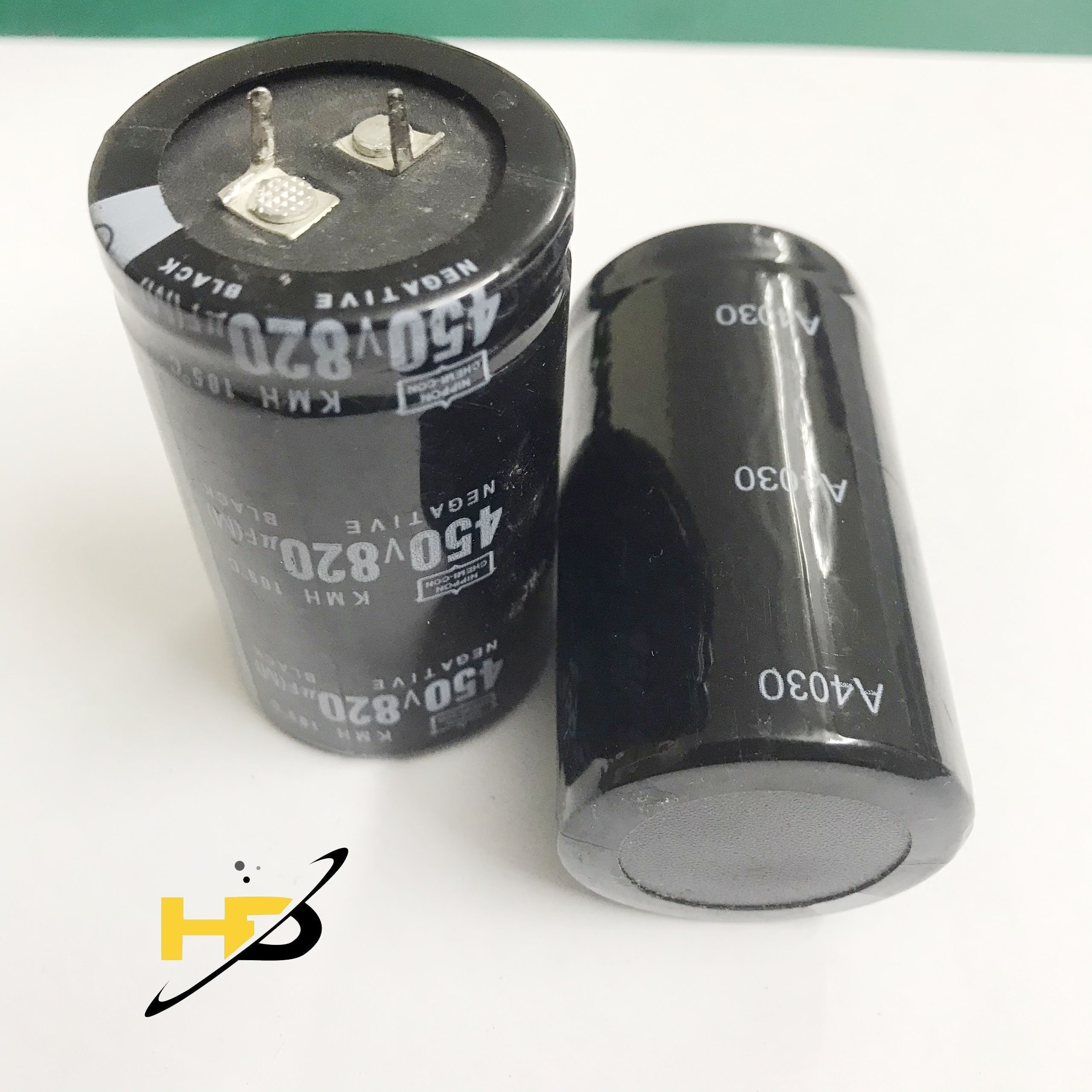 Tụ điện 820uf 450v chân cứng , tụ lọc nguồn, linh kiện mới 100%