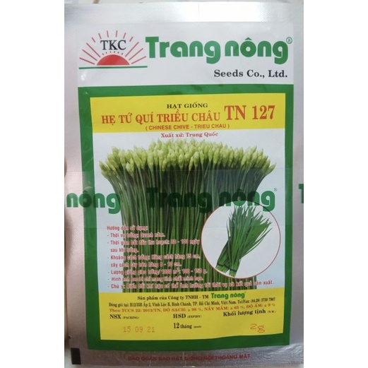 Gói 2gram hạt giống hẹ ăn bông tứ quý trang nông