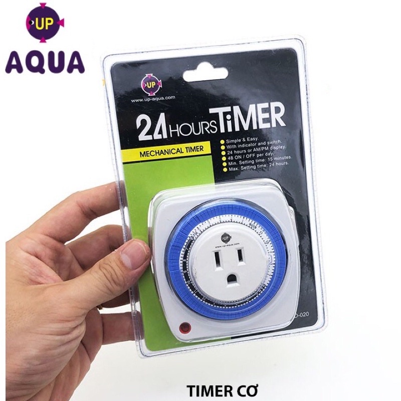 Timer hẹn giờ cơ up aqua d-020 | đồng hồ hẹn giờ chuyên dùng thủy canh, hồ cá điều khiển tắt mở thiết bị điện