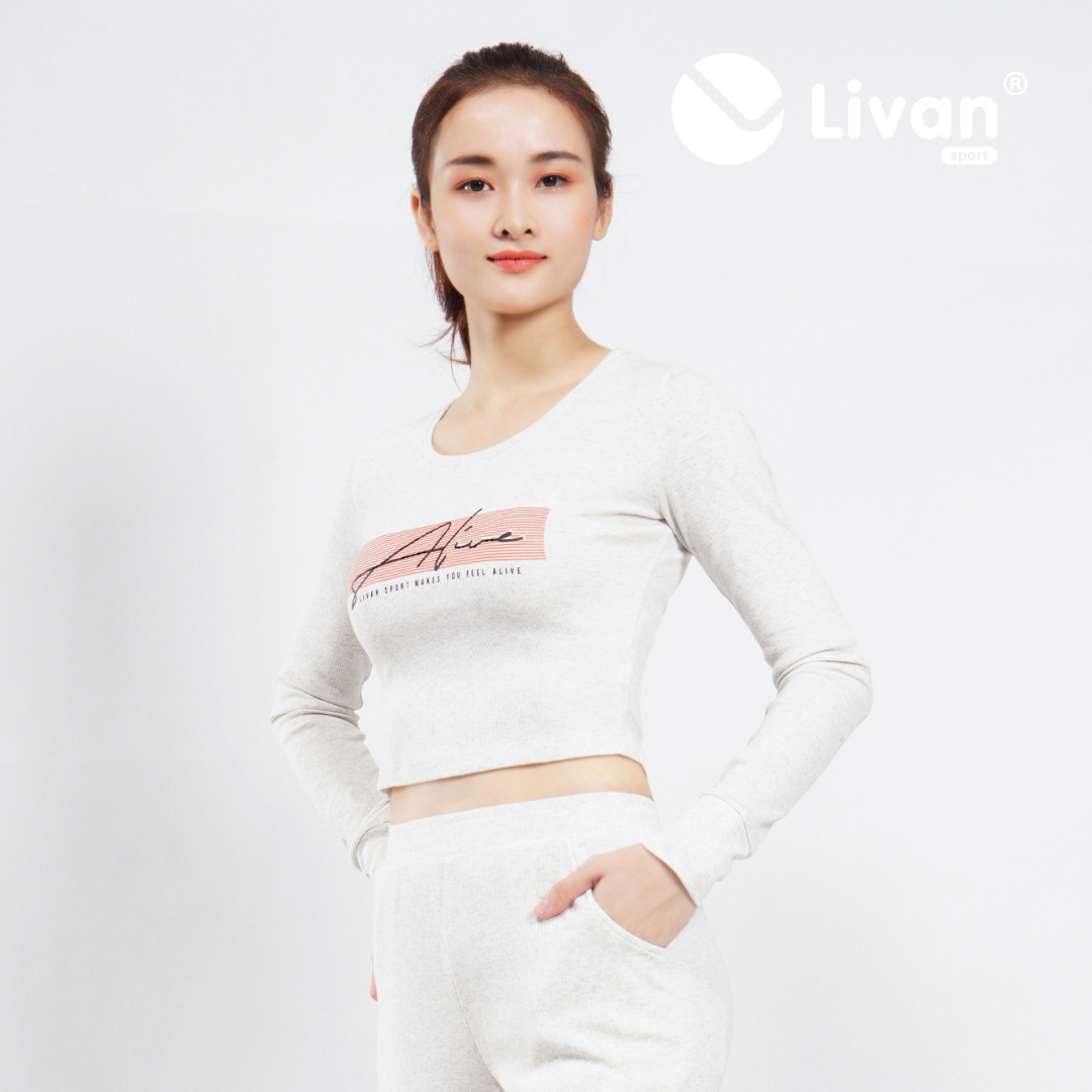 Áo Croptop Dài Tay Len Tăm Livan Sport