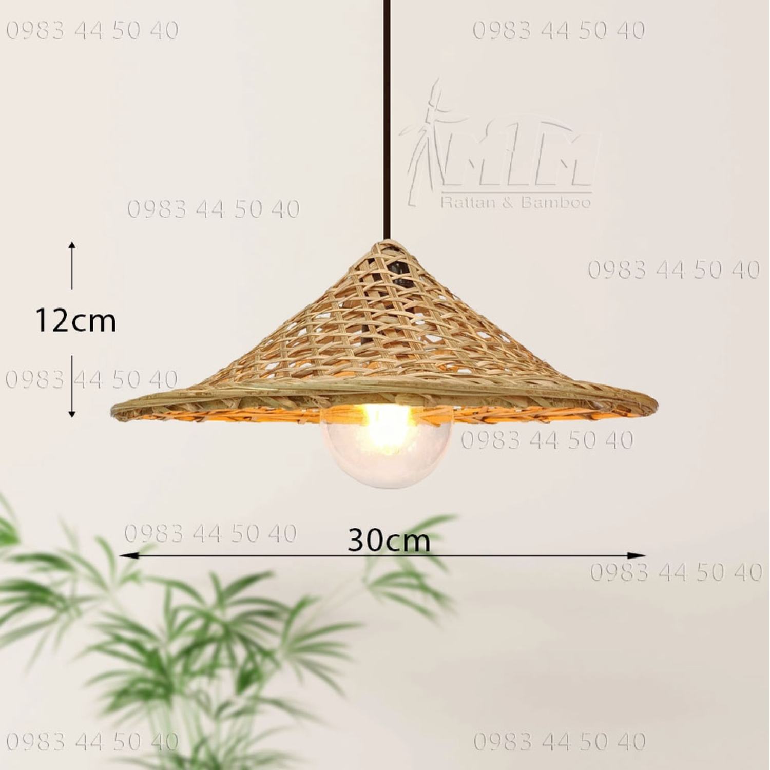 Đèn tre MTDT73 - Đèn mây tre, Đèn trang trí, Đèn treo thả