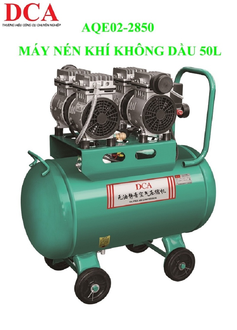 [Trả góp 0%] MÁY NÉN KHÍ KHÔNG DẦU 50L DCA AQE02-2850